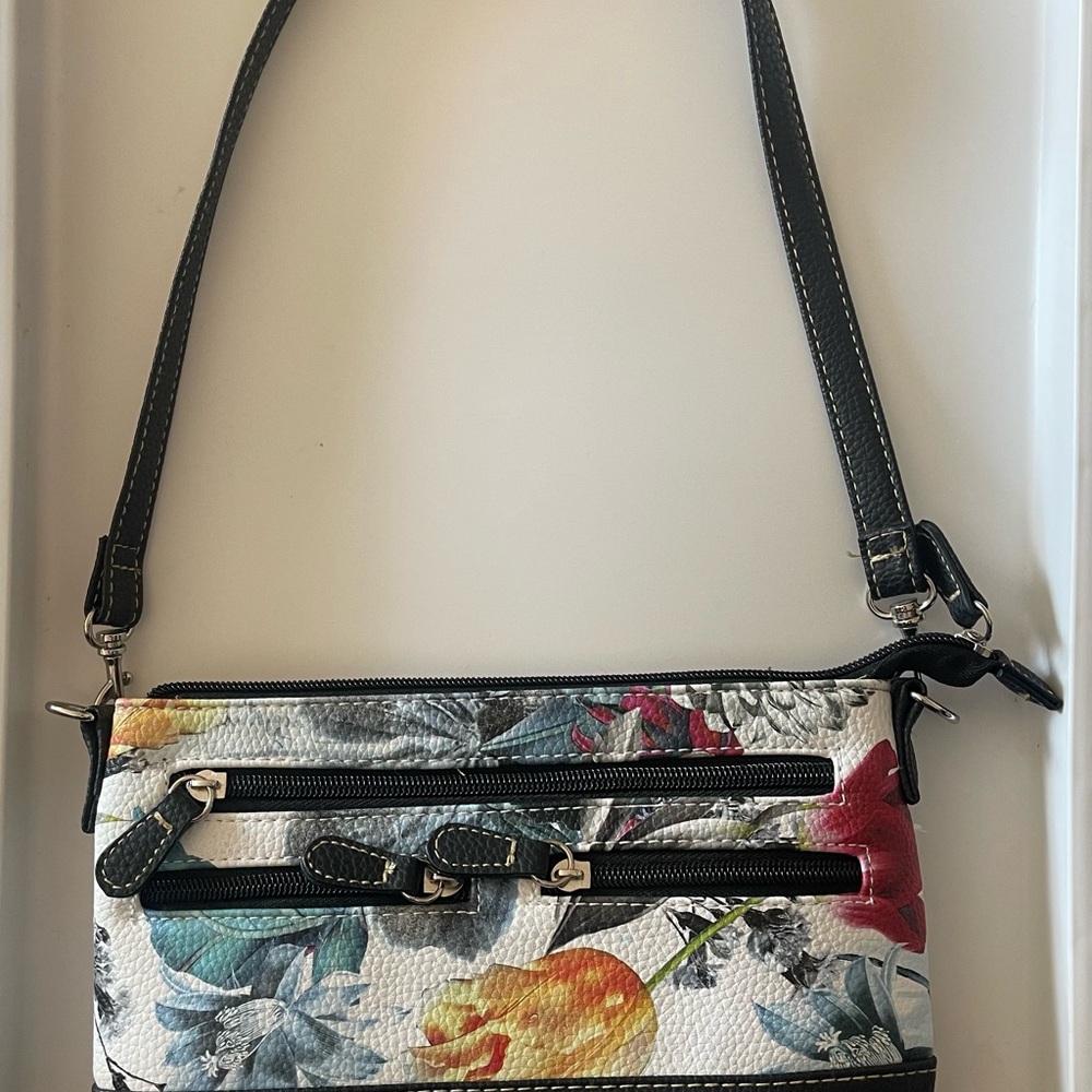 Stone Mountain Accessories Floral Crossbody Bag - Black and Multicolored